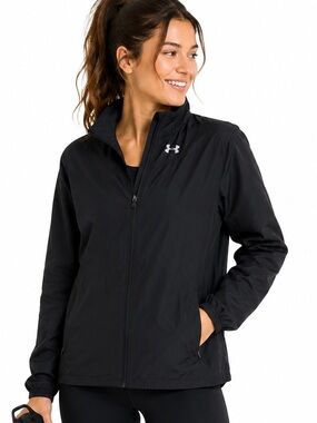 Under Armour Womens Utility Jacket Size Large Nylon Full Zip Gorpcore Black
